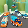 9 Pack Cars Toys for 2 3 4 5 Years Old Toddlers Boys and Girls Gift, Big Transport Truck with 8 Small Cute Pull Back Trucks, Colorful Assorted Vehicles Playset, Carrier Truck with Sound and Light view 4