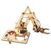 143 4 DOF Robot Arm Robotic Arm Kit Robot Arm Wood Robotic Mechanical Arm SG90 Servo for SNAM1500, for Students, DIY Enthusiasts view 1
