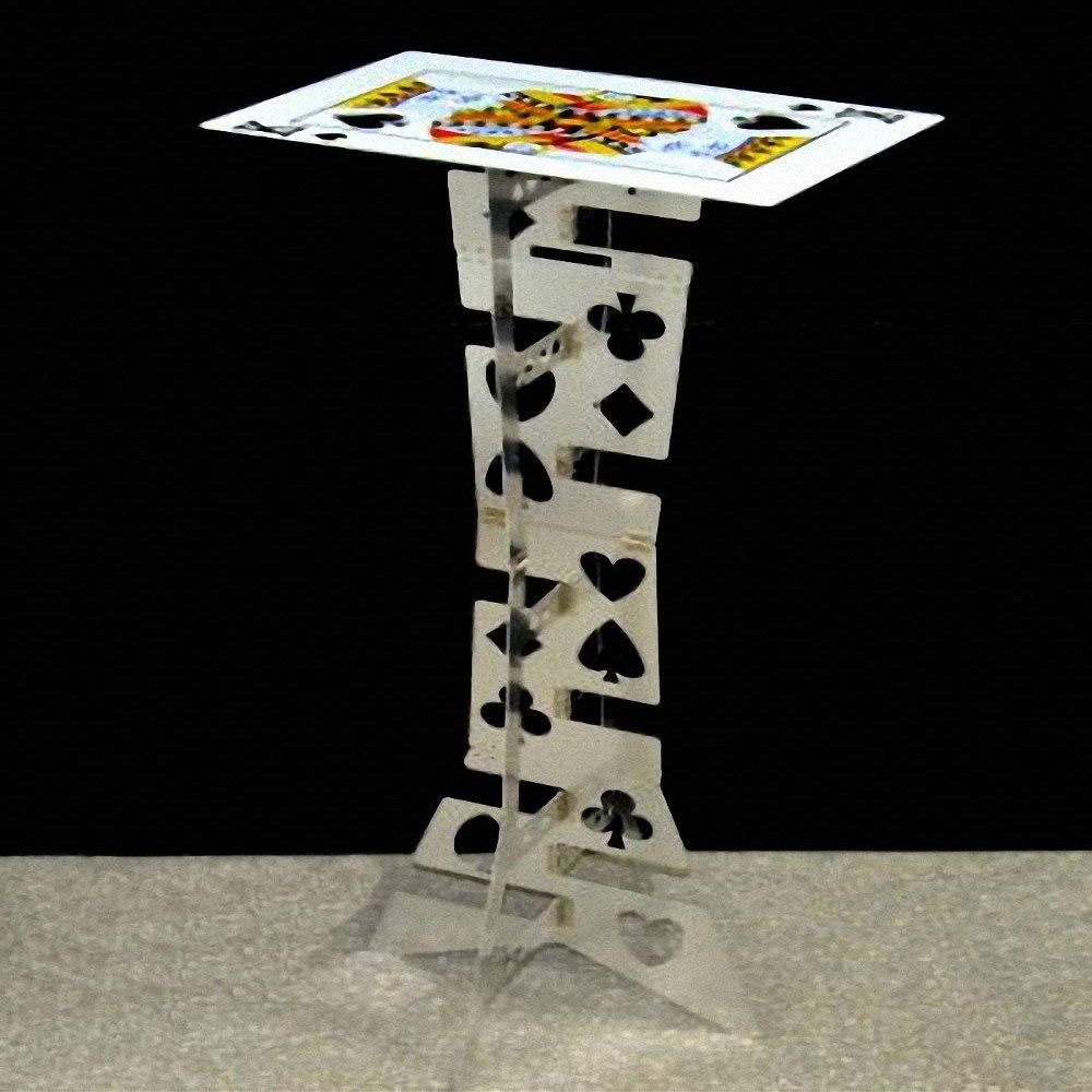 Aliminum Folding Table / Appearing Table Magic Tricks , Party Tricks, Amazing Tricks , Magic Kit,Stage Magic (Silver-Card Surface)