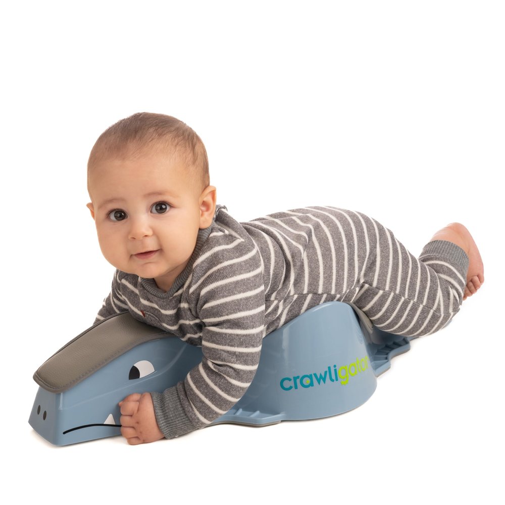 Crawligator Tummy Time Mobility Toy for Infants 4-12 Months (Blue)