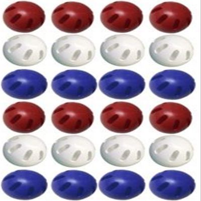 WIFFLE Ball Bulk Pack of 24 Balls Includes Set of 8 Each Official Red, White and Blue Balls - USA Outdoor Game, Limited Edition, with Bonus Wristband