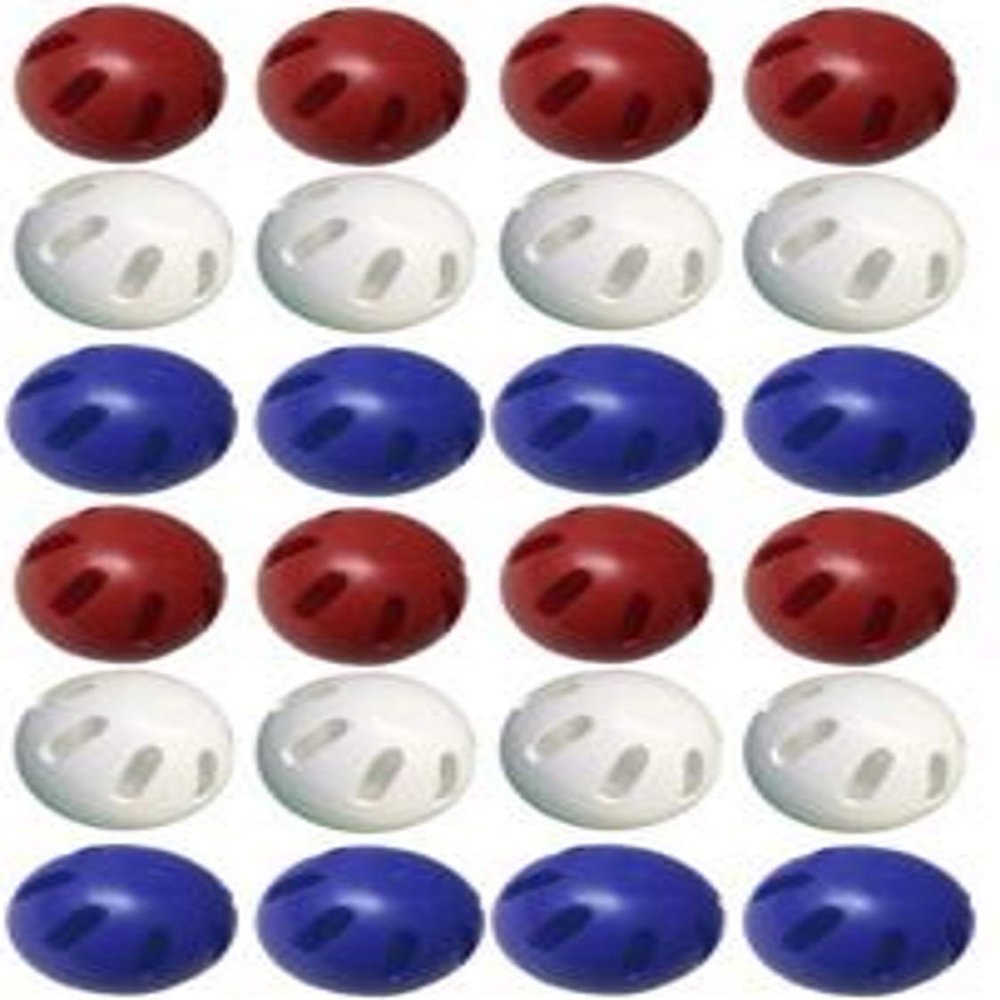 WIFFLE Ball Bulk Pack of 24 Balls Includes Set of 8 Each Official Red, White and Blue Balls - USA Outdoor Game, Limited Edition, with Bonus Wristband