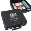 Leatherette Personalized Poker Set With Box Engraved With Monogram - Custom Gift for Wedding, Groomsmen, Dad, Poker Players (Black/Silver) view 1