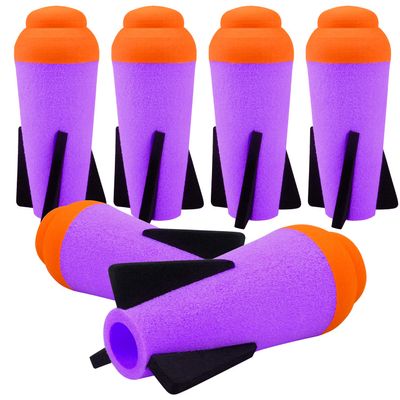Ruibytree 6 Packs Mega Missile Refill for Nerf N-Strike Elite Series, Compatible Darts Mega Missile Refill Bullets Foam Rockets for Nerf Party (Purple)