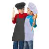 multifuns 2 Sets Black & White Kids Aprons and Chef Hat Set for Girls Boys Baking Cooking Painting 5-12 Ages view 2