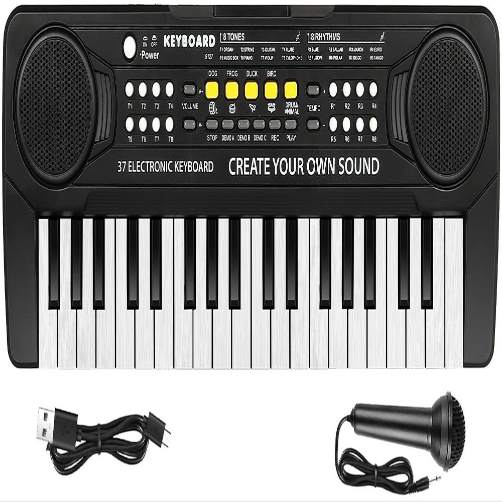 Kid Keyboard Piano - 37 Keys Piano Toys for Kids Beginners Electronic Pianos with Microphone Educational Musical Toy for 3 4 5 6 7 8 Year Old Boys Girls Gift