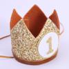 WAHAWU Baby Crown for 1st Birthday - First Birthday Party Decoration, Glitter Crown (Brown) view 4
