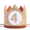 WAHAWU Baby Crown for 4st Birthday - Fourth Birthday Party Decoration, Glitter Crown Hat view 1