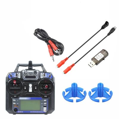 QWinOut RC Flight Simulation Kit 22 in 1 Simulator with FS I6 Transmitter & Remote Controller Rocker Mount for RC Aircraft Helicopter Parts (Blue)