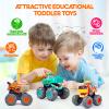 Toy Cars for 1 2 3 Year Old 3 Pack Monster Truck Toys Crocodile Bull Leopard Pull Back Car Big Wheel Animal Toy Trucks for Toddler 1-3 Baby Toys 12 18 Months Boy Girl Toddler Toy for 1 Year Old Gift view 3
