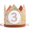 WAHAWU Baby Crown for 3st Birthday - Third Birthday Party Decoration, Glitter Crown Hat view 1