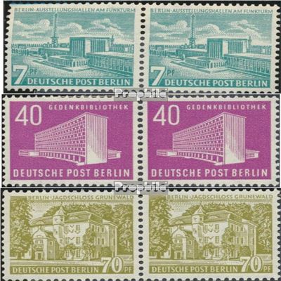 Berlin (West) 121wP-123wP Horizontal Couple (Complete.Issue.) unmounted Mint/Never hinged ** MNH 1954 Berlin Buildings (Stamps for Collectors)