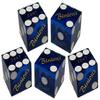 Cyber-Deals Craps Dice Kit - Authentic Las Vegas Casino 19mm Craps Dice (Set of 5), Acrylic Dice Boat, Dice Storage Pouch (Binion's (Blue Polished)) view 2