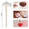 MIHEY 24 Pieces Mini Wooden Hammers Mallets Gavel Toy for Kids, Cute Breakable Heart Hammers for Chocolate view 2