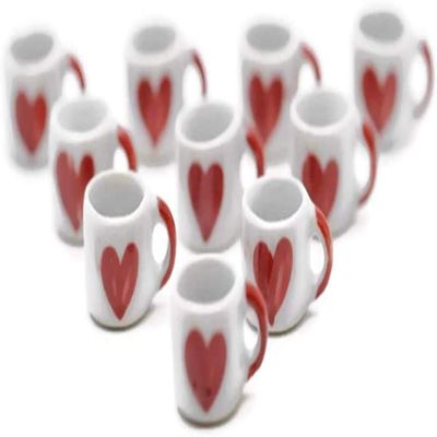 1shopforyou 10 Mini Mugs Decorative Accents Small Display Pieces for Home Dcor & Craft Styling