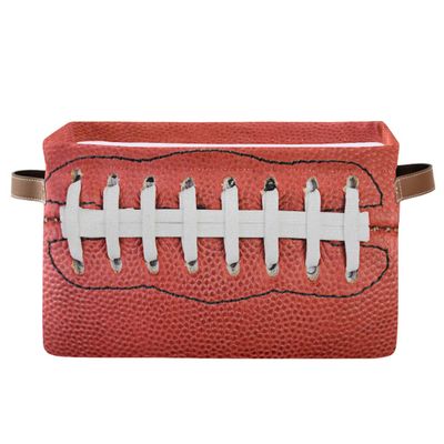 Storage Basket Cube American Football Laces Large Collapsible Toys Storage Box Bin Laundry Organizer for Closet Shelf Nursery Kids Bedroom,15x11x9.5 in,1 Pack