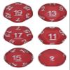 Impact! Miniatures - Red - Set of 6 Unusual Odd Sided dice - D9, D11, D13, D15, D17 & D19 - Cursed Dice view 1