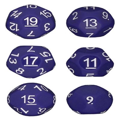 Impact! Miniatures - Purple - Set of 6 Unusual Odd Sided dice - D9, D11, D13, D15, D17 & D19 - Cursed Dice