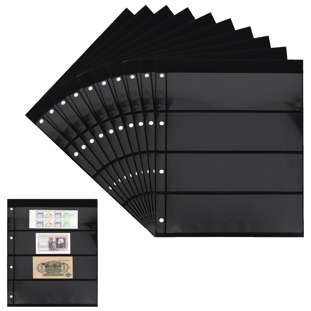 10 Prophila Double-Sided stocksheets, 4-Way Division, 4 Pockets