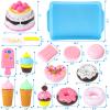 LOVESTOWN Pretend Desserts Toy Set, 15 PCS Play Food Desserts for Kids Kitchen, Toy Ice Cream Cupcake Baking Plastic Play Food for Girls Boys Birthday Gift view 2