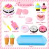 LOVESTOWN Pretend Desserts Toy Set, 15 PCS Play Food Desserts for Kids Kitchen, Toy Ice Cream Cupcake Baking Plastic Play Food for Girls Boys Birthday Gift view 3