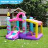 Doctor Dolphin Bounce House Inflatable Bouncy Castle with Blower for Toddlers Outdoor or Indoor Pink Bouncer House Jumping House Castle with Slide Dount Theme view 3