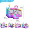 Doctor Dolphin Bounce House Inflatable Bouncy Castle with Blower for Toddlers Outdoor or Indoor Pink Bouncer House Jumping House Castle with Slide Dount Theme view 4