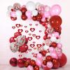 Valentines Red White Pink Balloons Garland, 100pcs 18" 12" 5" Latex Balloons Red Heart Shape Foil Balloon Red Heart Hanging for Galentines Womens Birthday Engagement Party Decorations view 2