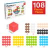 PicassoTiles 108pcs 1 Magnetic Puzzle Cubes Magnet Toys Preschool Construction Building Block Set Sensory Toy Early Education STEM Learning Come with Ideabook for Children Age 3+ Boy Girl PMC108 view 3