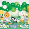 Animal Safari Adventure Round Paper Dessert Plates - 7" (Pack of 8) - Eco-Friendly Paper, Ideal for Kids' Birthdays & Jungle-Themed Parties view 3