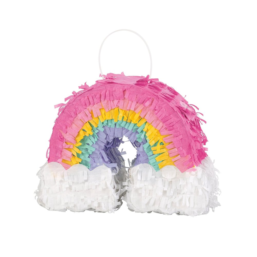 Mini Rainbow Pinata Favor Decoration (1 Pc) - Vibrant & Fun Party Essential for Candy Storage, Table Dcor & Festive Celebrations