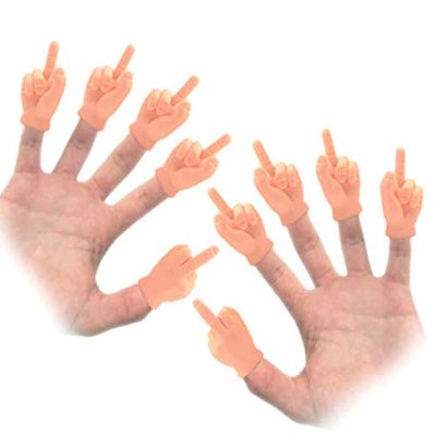DR DINGUS Finger Hands (10 Middle Fingers) Premium Rubber Little Tiny Puppets Fun and Realistic Design Ideal for Jokes, Gag Present, Fun for All Kids!