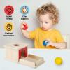 Adena Montessori Wooden Toy for 6-12 Month Baby 3 Balls,Object Permanence Box with red Door Colorful Learning Education Toy for Toddler Kid 1-2 Year Old, Preschool Girl and Boy Gift Full Size Typical view 2