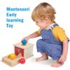 Adena Montessori Wooden Toy for 6-12 Month Baby 3 Balls,Object Permanence Box with red Door Colorful Learning Education Toy for Toddler Kid 1-2 Year Old, Preschool Girl and Boy Gift Full Size Typical view 3