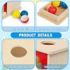 Adena Montessori Wooden Toy for 6-12 Month Baby 3 Balls,Object Permanence Box with red Door Colorful Learning Education Toy for Toddler Kid 1-2 Year Old, Preschool Girl and Boy Gift Full Size Typical view 4