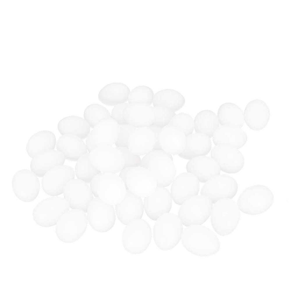 KUIDAMOS Induced Fake Eggs, Plastic Special Purpose Simulation Lifelike Fake Bird Pigeons Nests Hatching Induced Eggs, 50PCS, 3.5x2.6x2.6cm(White)
