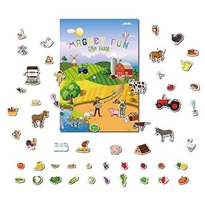 GRANDLMOON Magnetic Portable Playboard Farm Life (58 Pcs)