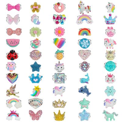 SOTOGO 50 Pieces Little Girl Rings Jewelry Rings Girl Pretend Play Ring and Dress up Ring, Little Girls Gift