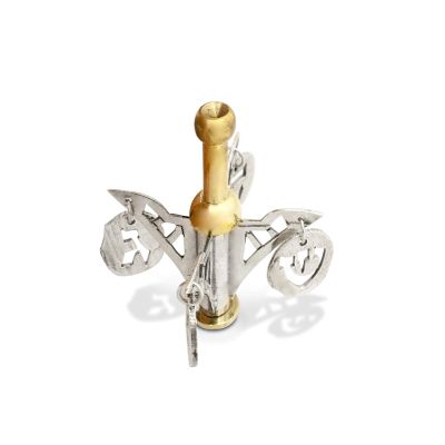 Hanukkah dreidel triple arrow shape made of sterling silver & brass Handle