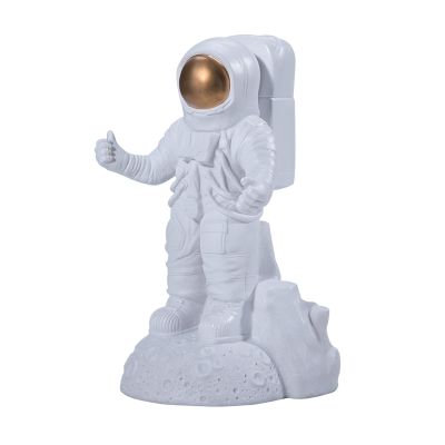 Creative Astronaut Piggy Bank Resin Figurines Pet Coin Bank Christmas Children Money Box Desktop Decor Storage Box (Color : Gold)