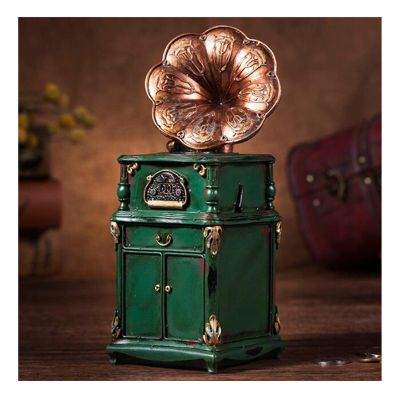 Creative Retro Money Bank Coins Storage Box Kids Toys Birthday Gift Home Decor Money Saving Boxes Adult Piggy Money Bank (Color : Green)