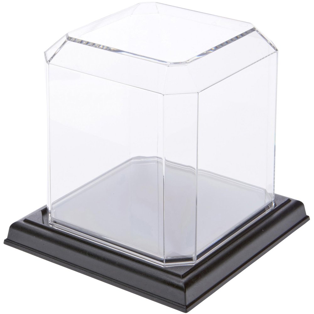 Pioneer Plastics 042CPBASE Clear Plastic Softball Display Case with Base, 4" W x 4" D x 4.125" H, Pack of 12