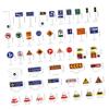 56Pcs Street Road Signs Playset Traffic Signs Playset Mini Electric Traffic Lights Toy Road for Play(Mini Size) view 2