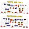 56Pcs Street Road Signs Playset Traffic Signs Playset Mini Electric Traffic Lights Toy Road for Play(Mini Size) view 4