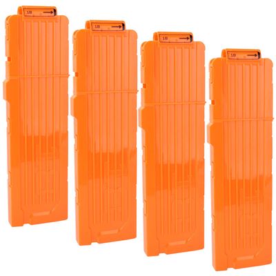 OIMIO Soft Bullet Clips 18-Darts Quick Reload Clips Magazine Clips for Nerf Toy Dart Gun 4pcs (Orange)
