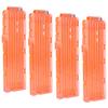 OIMIO Soft Bullet Clips 18-Darts Quick Reload Clips Magazine Clips for Nerf Toy Dart Gun 4pcs (White and Orange) view 1