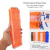 OIMIO Soft Bullet Clips 18-Darts Quick Reload Clips Magazine Clips for Nerf Toy Dart Gun 4pcs (White and Orange) view 4