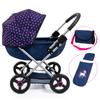 Bayer: 4-in-1 Toy Baby Doll Pram Stroller Cosy Set - Dolls Up to 18" (Blue/Purple) | Pretend | Dress up view 1
