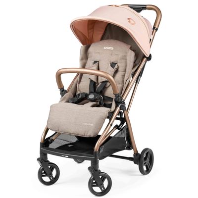 Peg Perego Selfie Self-Folding, Light Weight, Compact Stroller Compatible with All Primo Viaggio 4-35 Infant Car Seats - Made in Italy - Mon Amour (Beige, Pink, & Rose Gold)