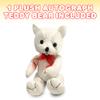 ArtCreativity Plush Autograph Teddy Bear, 1 Piece, Graduation Autograph Stuffed Animal, 11 Inch Stuffed Toy with White Smooth Fabric, Cute Hospital Get Well Soon Gift, Unique Baby Shower Idea view 2